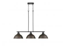  3602-3LP BLK-RBZ - Duncan 3-Light Linear Pendant in Matte Black with Rubbed Bronze